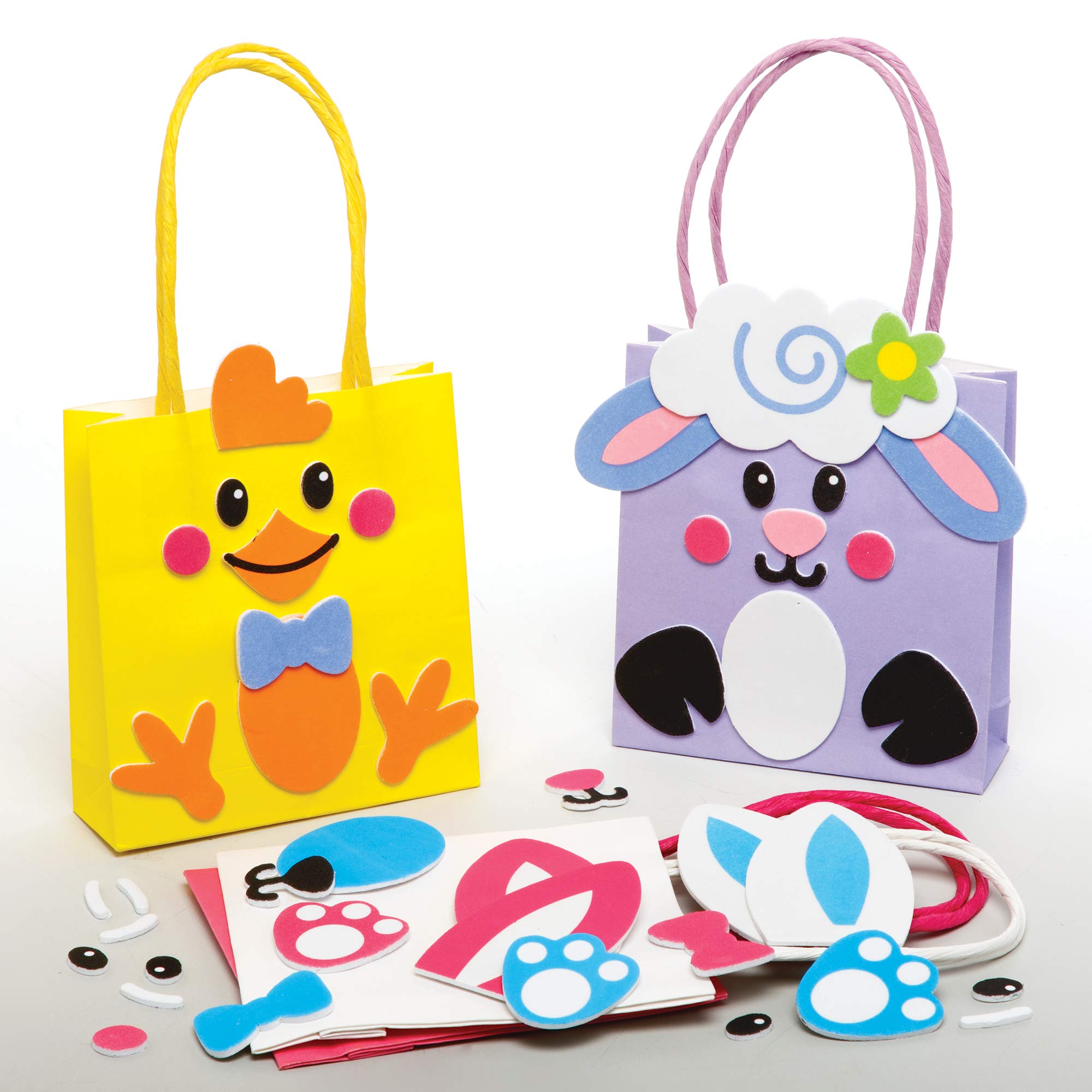 Baker Ross Easter Gift Bags - Pack of 4, Easter Crafts, Craft for Kids (AX797)