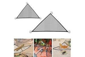 Lxiaohdudu 2Pack Bearded Dragon Lizard Hammock,Triangle Shape with Strong Suction Cup Reptile Breathable Mesh Hammock,Suitabl