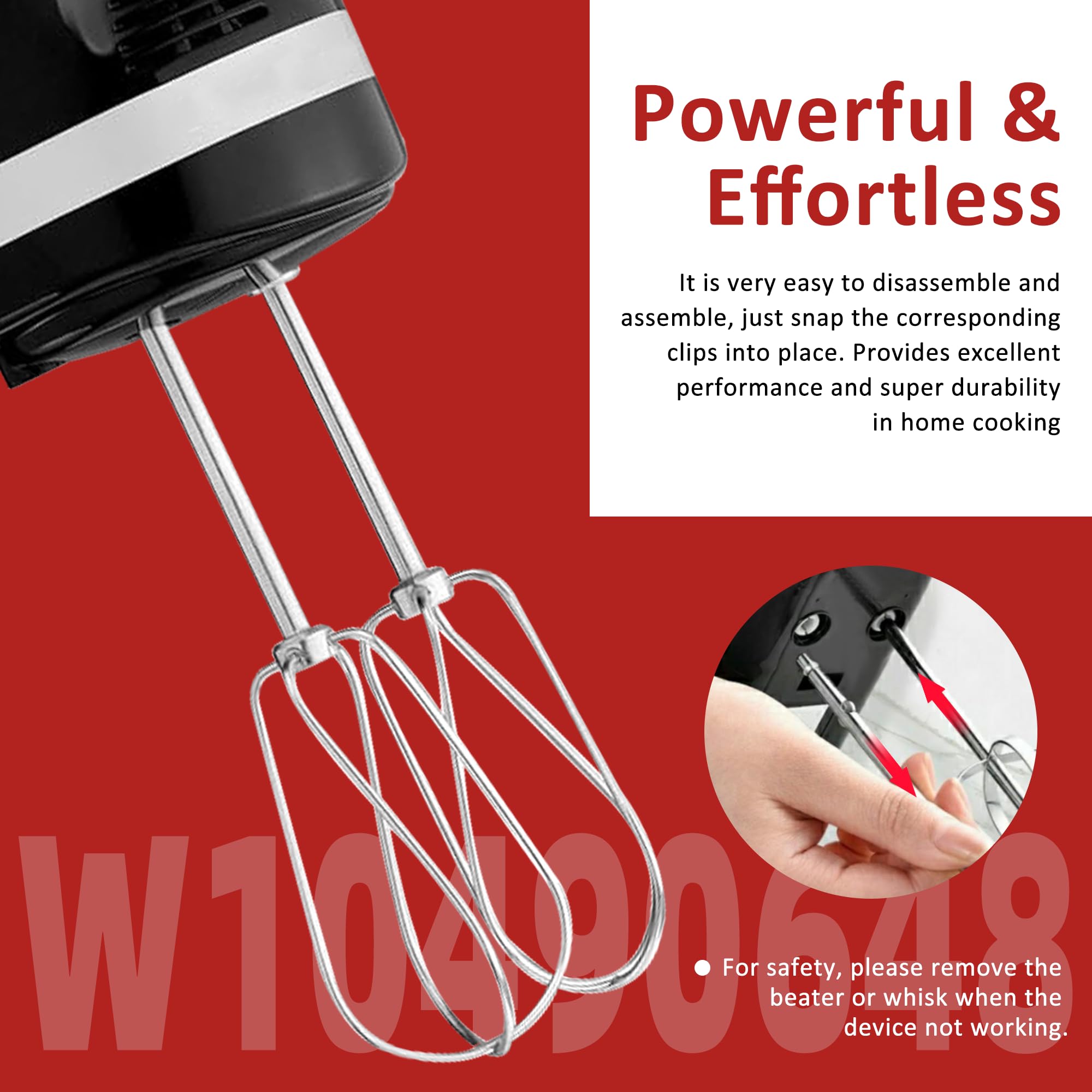Hand Mixer Turbo Beaters W10490648 Hand Mixer Attachment for Kitchen hand mixer replacement parts by Fetechmate Kitchen replacement turbo beaters Replace KHM2B AP5644233 PS4082859 (2PACK)