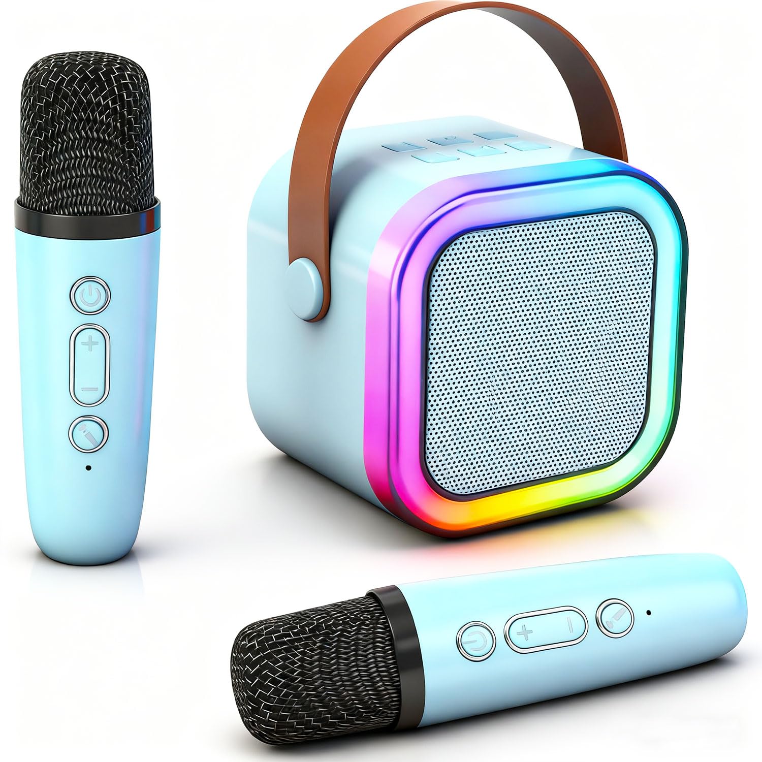 Mini Karaoke Machine for Kids Adults Portable Bluetooth Speaker with 2 ...