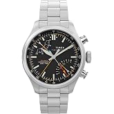Timex Men's Waterbury Ace Fly-Back Chronograph 43mm Watch - Silver-Tone Bracelet Black Dial Silver-Tone Case