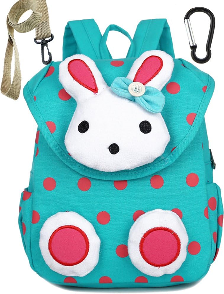 Toddler Kids Backpack Cute Rabbit for Boy Girl Under 3 Year (Color-Green)
