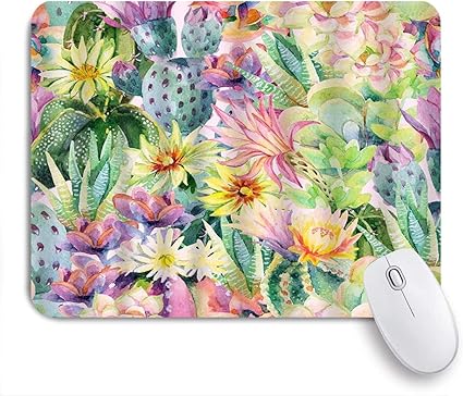 Amazon Miscery マウスパッド 熱帯サボテン多肉植物と咲くサボテンの水彩イラスト 高級感 おしゃれ 防水 端ステッチ 耐久性が良い 滑らかな表面 滑り止めゴム底 24cmxcm Miscery マウスパッド 通販