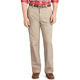 IZOD Men's American Chino Flat Front Straight Fit Pant, Olive, 38W...