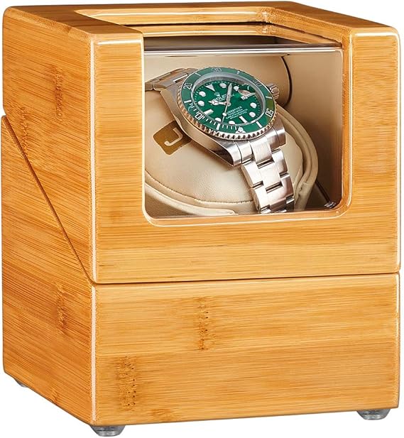 JQUEEN Automatic Watch Winder Single, Watch Winder Box for 1 Watch