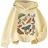 RoseSeek Girl's Butterflies Graphic Hoodies Pullover Sweatshirts Cute Tops Fall Clothes