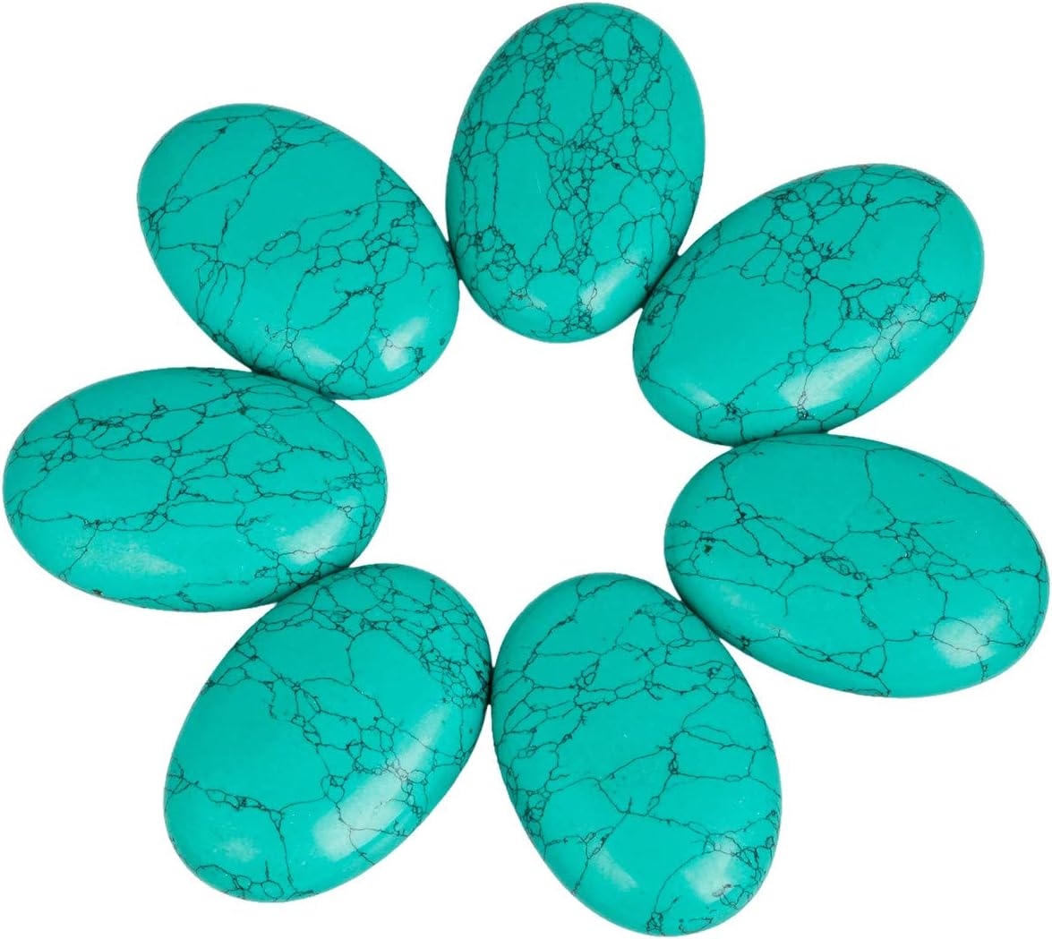 mookaitedecor 6cm Large Green Howlite Turquoise Palm Worry Stone - Image 5