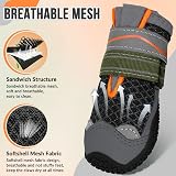 SlowTon Dog Boots Waterproof Non Slip Paw Protectors Adjustable Reflective view 4