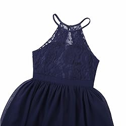 iEFiEL Girls Halter Lace Chiffon Flower Wedding