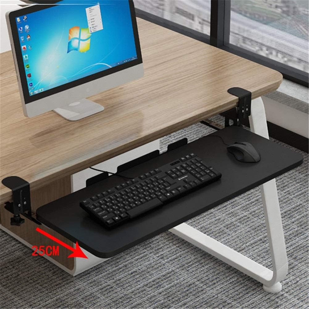 Support Clavier Extensible Sous Bureau – Tiroir Coulissant 68 X 28 Cm, Fixation Par Pinces, Gain De Place, Ergonomique