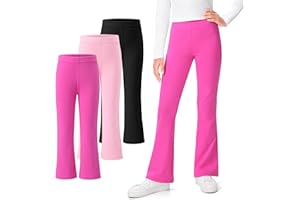 KEREDA 3 Pack School Uniform Pants for Girls Flare Leggings Bell Bottoms Trendy Clothes for Teen Girls Kids