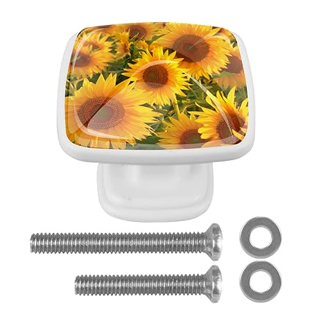 Schrankknöpfe und zieht Sonnenblumen goldene Blüten Bücherregal Knöpfe