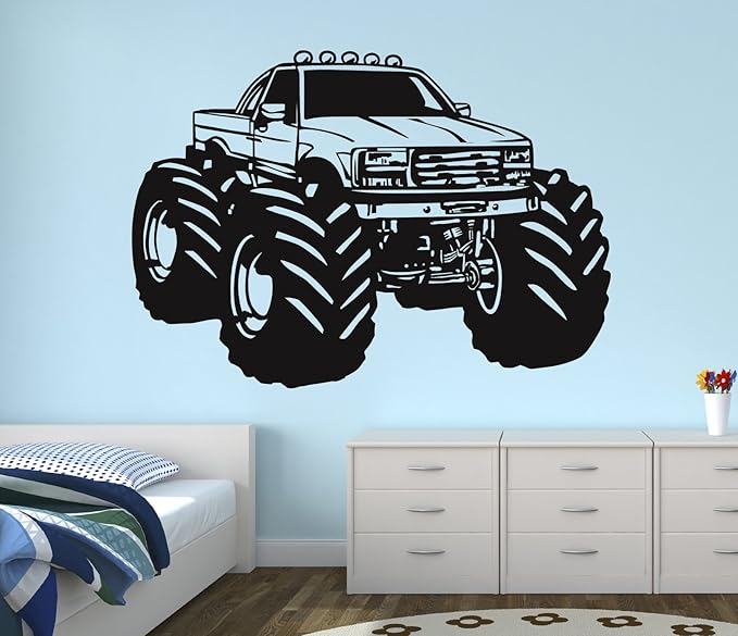 Amazon Com Race Monster Truck Wall Decal Nursery Art Kids