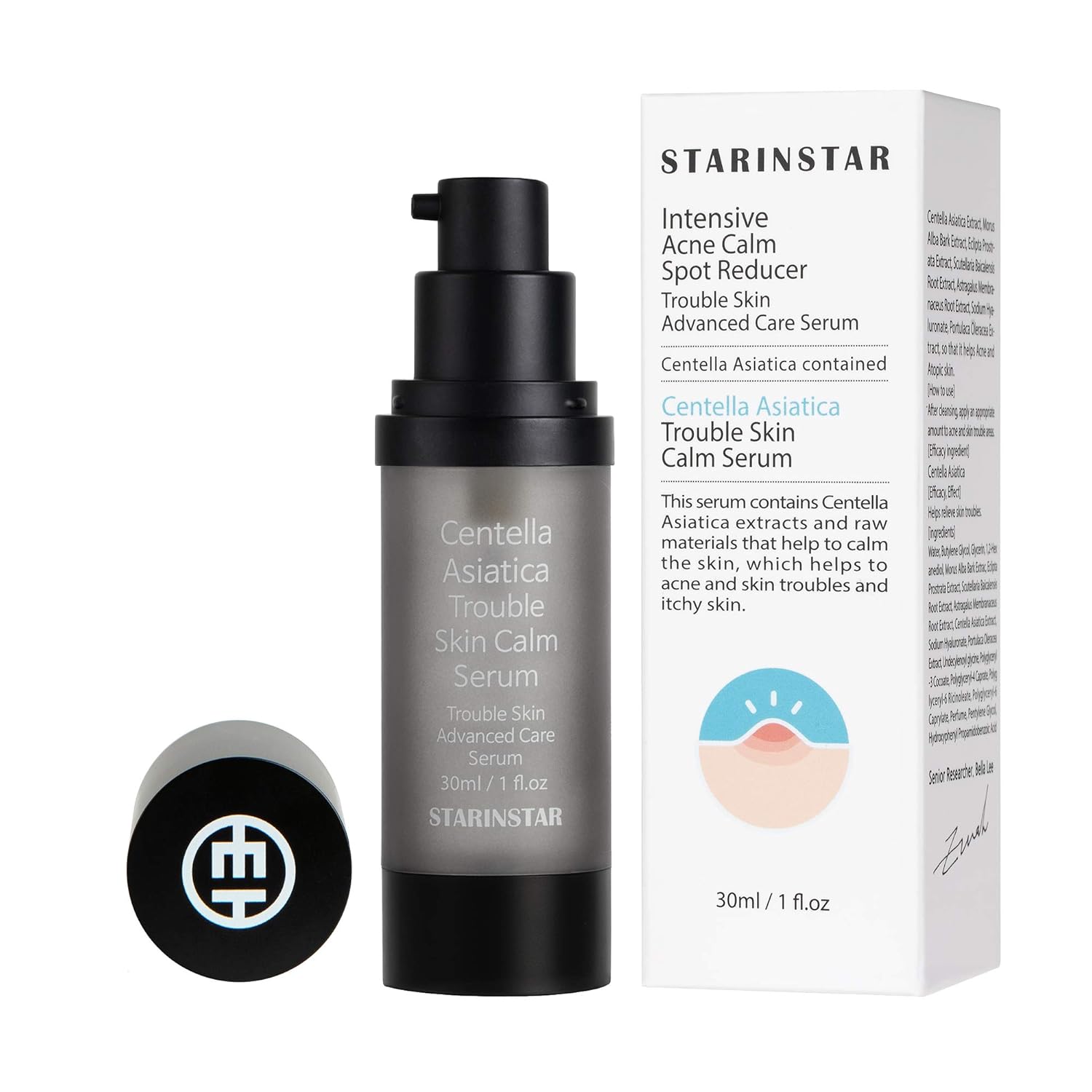 [STARINSTAR] Centella Asiatica Trouble Skin Calm Serum, Intensive Acne Calm Spot Reducer, Trouble Skin Advanced Care Serum, Centella Asiatica contained, 30ml/ 1 fl.oz