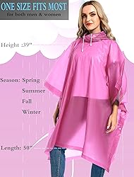 Borogo 2 Pack Rain Ponchos for Adults Reusable