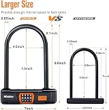 NDakter Keyless 4-Digit Bike Lock with 5FT Steel Cable Heavy Duty D Lock view 3