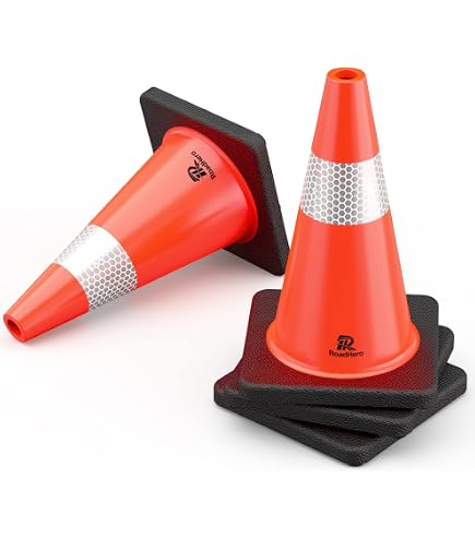 6-Pack 12 Inch Orange PVC Traffic Cones - Made In Taiwan, BBS Safety Brand (Road Safety) 5 thumbnail image