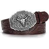 LALATCH Cowboy Western Belts for Men Woman, Leather Cowboy Belt Men Women Western Cowgirl Country Belts for Gifts Jeans