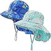 DUONITITI Baby Sun Hat UPF 50+ Mesh Liner Toddler Bucket Hats with Wide Brim Neck Flap for Outdoor Beach Swim
