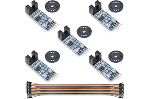 5Pcs Speed Measuring Sensor LM393 Speed Measuring Module Tacho Sensor Slot Type IR Optocoupler for MCU RPI Arduino DIY Kit wi