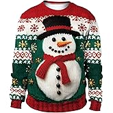 GTETKDE Unisex Ugly Christmas Sweatshirts 3D Printed Funny Graphic Long Sleeve T-Shirt Crewneck Sweatshirts