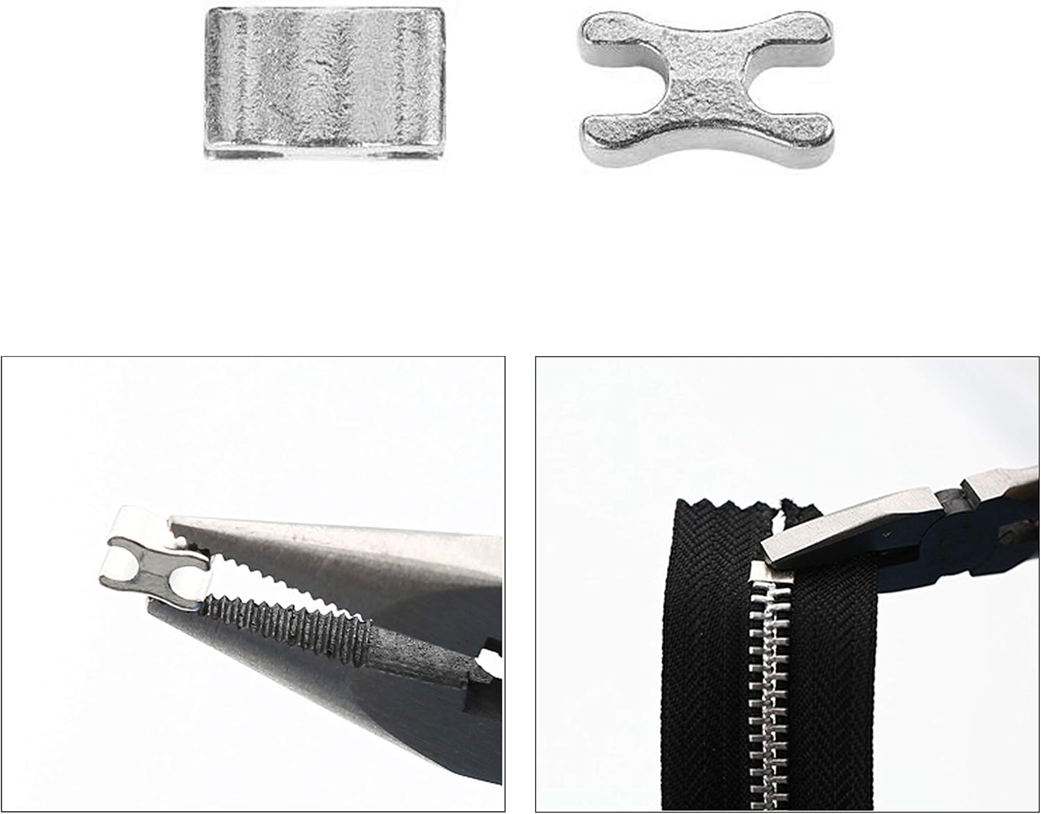 Kare & Kind Zipper Repair Kit, 4 Sizes and 4 Colors, 16 Sets of Zipper Boxes and Insertion Pins, 16 works Zipper Top Stop - Image 4