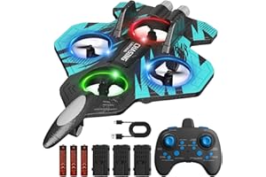 FUNPX Foam RC Airplane with Cool Led Light, 360° Flip and Headless Mode, Remote Control Airplane RC Plane for Kids Adults Aged 6+, RC Flying Toy for Kids, Birthday Gift