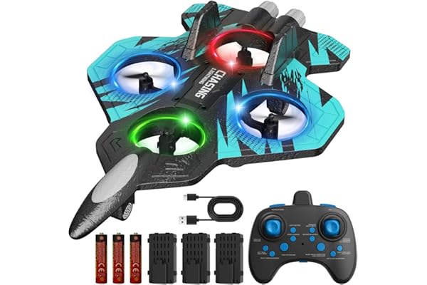 FUNPX Foam RC Airplane with Cool Led Light, 360° Flip and Headless Mode, Remote Control Airplane RC Plane for Kids Adults Age