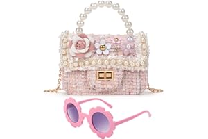 LJCTULY Little Girl Purse, Toddler Purse Kids Crossbody Bag with Pink Sunglasses, Easter Birthday Gifts for Girls, A-pink, Sm