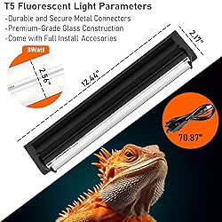 Jaenmsa T5 10.0 UVB Light Fixture for Reptiles, 8W