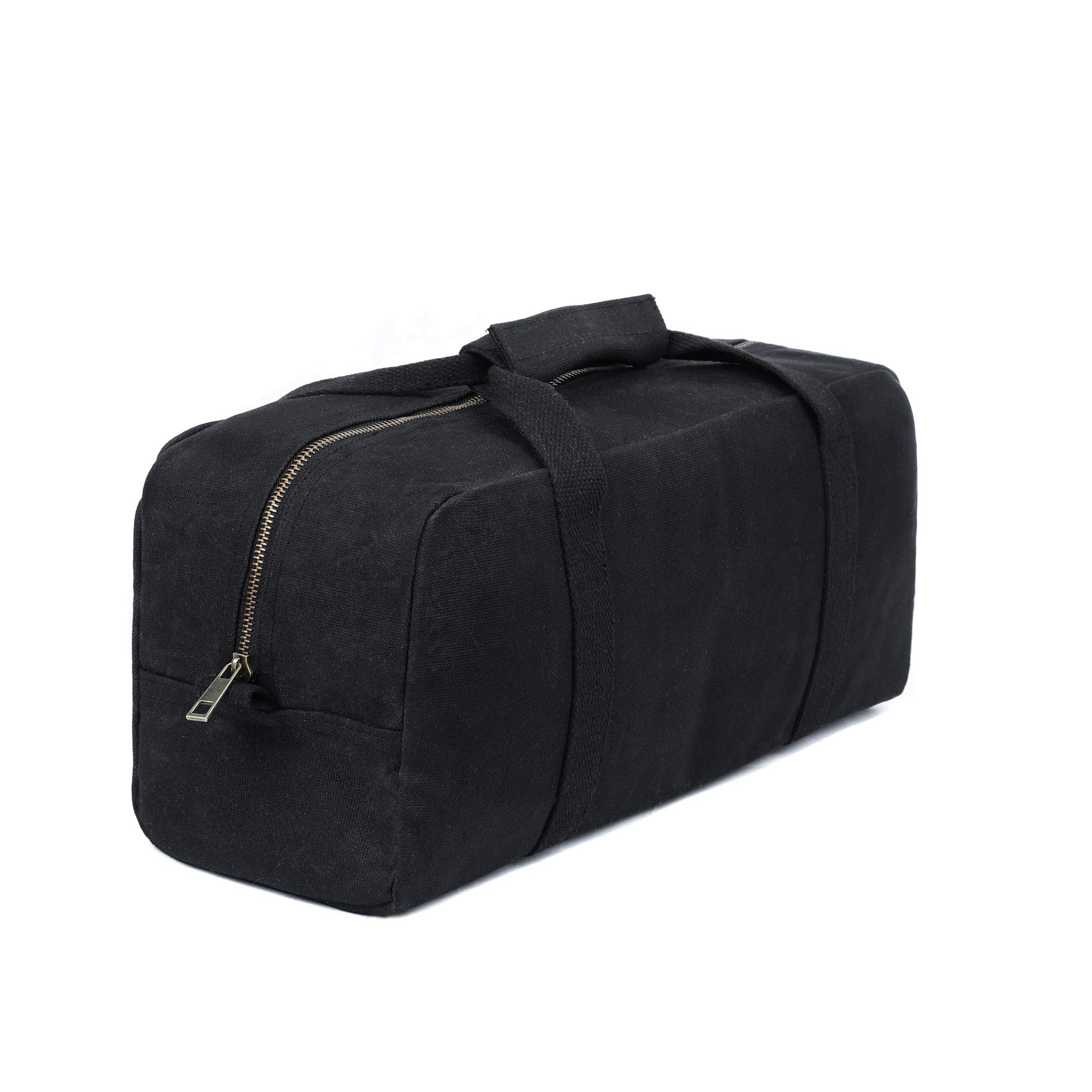 Heavy Duty Waxed Canvas Multi-Purpose Waterpoof Tool Organizer Bags, Portable Carry On Pouch (Black)