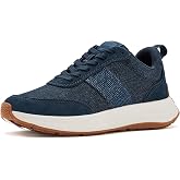 FitFlop Womens F-Mode Flow Crystal Denim/Suede Sneakers
