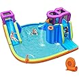 BOUNTECH Inflatable Water Slide Park, 15x14.5FT Mega Kids Waterslide Outdoor w/Dual Slides&Climbing for Racing Fun, Splash Pool, Blow up Water Slides Inflatables for Big Kids Backyard Party Gifts
