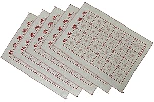 GARIOUANS 5Pcs Calligraphy Felt Mats with Writing Practice Cushions for Chinese Brush Painting Students