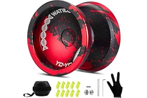 WATIEOBOO YoYo Professional Responsive Yo yo Bearing for Kids Beginner Unresponsive Yoyo Bearing for Fingerspin Yoyos Tricks with Yoyo Accessories -Black and Red