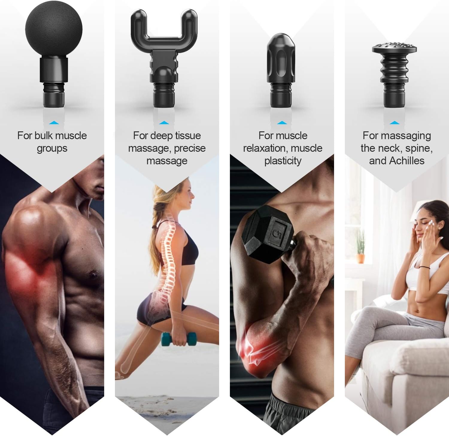 Massage Gun, RENPHO C3 Deep Tissue Muscle Massager, Powerful Percussion Massager Handheld with Portable Case for Home Gym Workouts Equipment, Back Neck Shoulder Soreness Stiffness Knots Tension Relief: Health & Personal Care