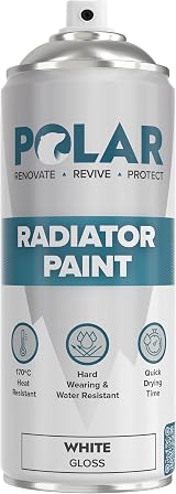 Polar Radiator Spray Paint 400ml White 3-in-1 Primer Under Topcoat up to 170C