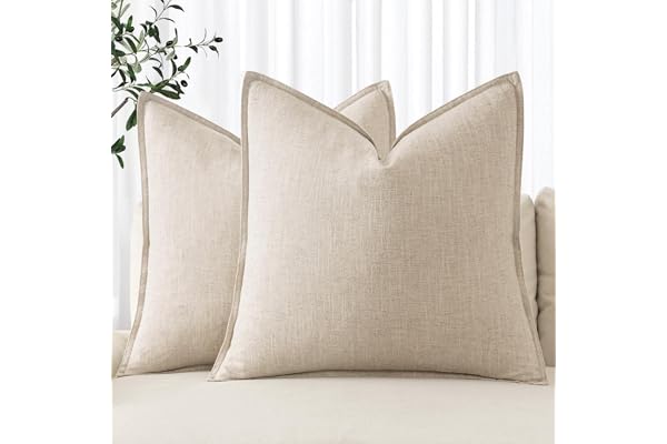 MIULEE Linen Pillow Covers Pack of 2 Decorative Throw Pillow Covers Soft Accent Boho Farmhouse Couch Pillowcases Modern Home