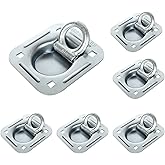 6Pack Recessed D-Ring Tie Down Anchors - Heavy Duty Kit for Trailers or Deliveries, 5000 lb. Capacity Square Holes and 4 Mounting Points