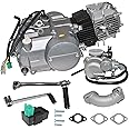 125CC 4 Stroke Engine Motor Kit,Single Cylinder with Air-Cooled Motor Engine Pit Dirt Bike ATV Quad Kit Manual Clutch Complete Kit for Honda XR50 XR70 CRF50 CRF70 Motorcycle Spark Plug A7TC