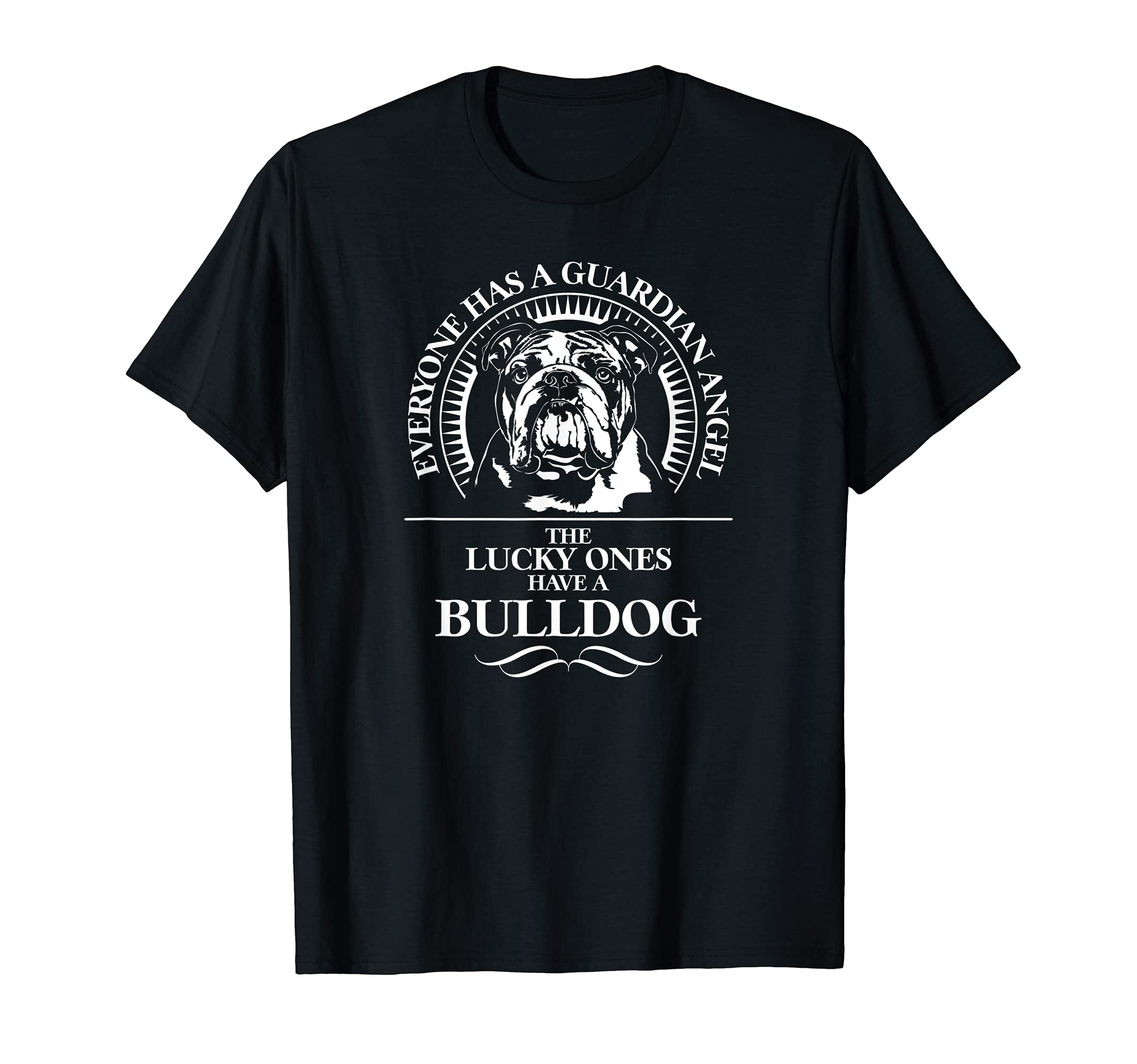 Proud English Bulldog Guardian Angel dog saying dog T-Shirt