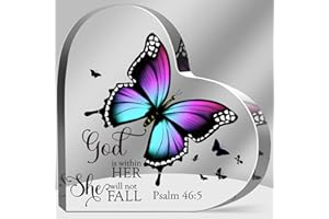 GREATINGREAT Christian Gifts for Women Inspirational Gifts for Women Religious Gifts with Bible Verse Spiritual Encouragement Gifts for Women Mom Friend Sister Acrylic Hearts Plaques