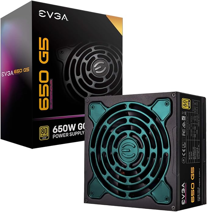 EVGA Supernova 650 G5, 80 Plus Gold 650W, Fully Modular, ECO Mode with Fdb Fan, 10 Year Warranty, Compact 150mm Size, Power Supply 220-G5-0650-X1