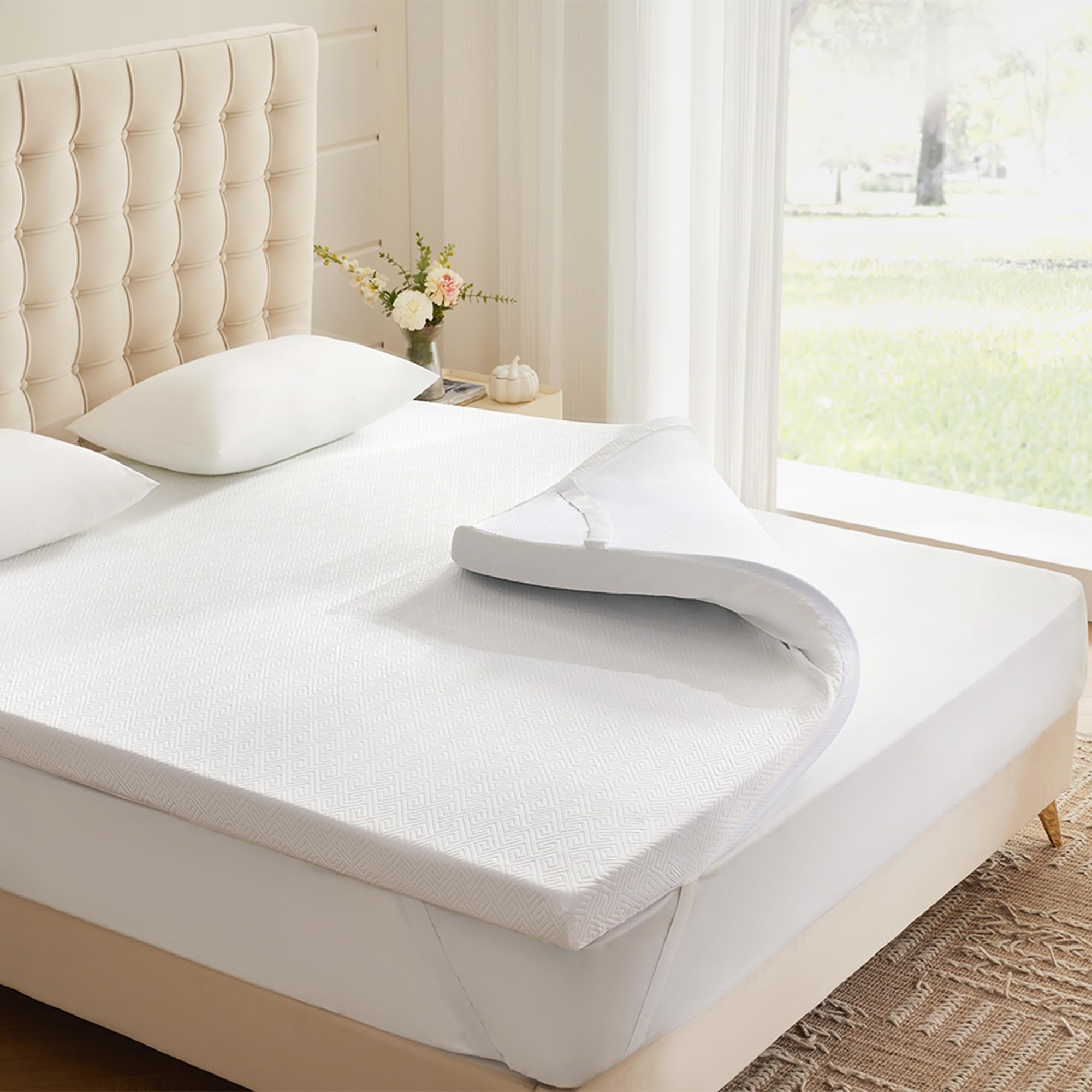 Eiayeebil 2 Inch Memory Foam Mattress Topper King, Memory Foam Pad with Removable & Washable Cover, Bed Topper for Back Pain, Non-Slip Ventilated Design 9006-king-2-v2 Image