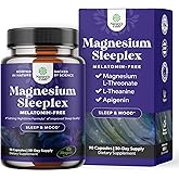 High Absorption Magnesium Sleep Supplement - Rest Support Magtein Magnesium L-Threonate and Apigenin Theanine for Sleep and Rest for Women & Men - Mg L-Threonate Melatonin Free Sleeping Aid - 90 Ct