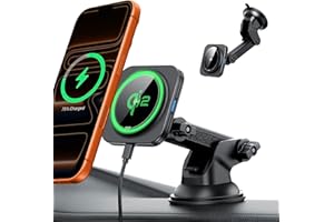ESR for Qi2 15W MagSafe Car Mount Charger, for MagSafe Car Charger, Suction Cup Magnetic Wireless Car Charging, Dashboard Car Phone Mount for iPhone 17/16/15/14/13/12, S25, Pixel 10, Fast Charging