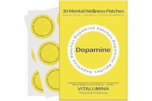 VITALUMINA Dopamine Patches – 30 Vegan Mood & Motivation Support Patches – Natural Dopamine & Serotonin Balance for Daily Wellness, Positive Energy & Mental Clarity