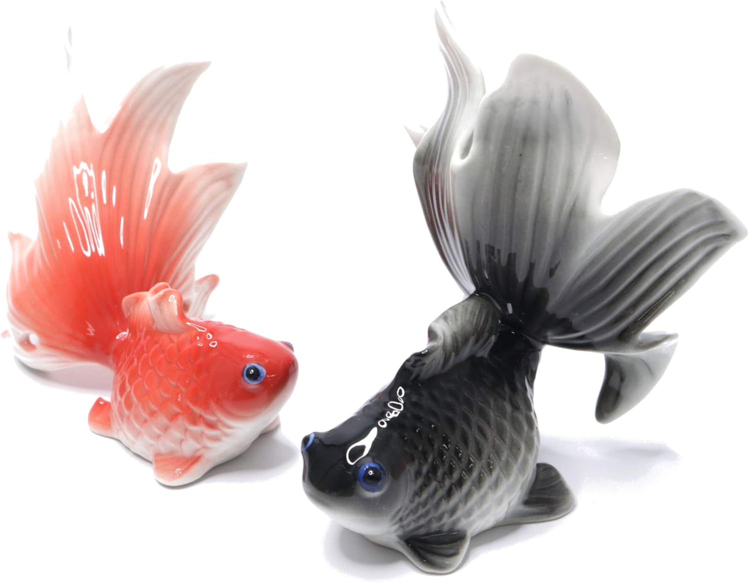 Amazon 金魚 オブジェ 陶器製 置物 ペア 黒 赤 おしゃれ かわいい リアル 置物 オブジェ オンライン通販