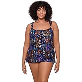 Miraclesuit Women's Swimwear Network Mariella High Neckline Mesh Detail Underwire Bra Tankini Bathing Suit Top