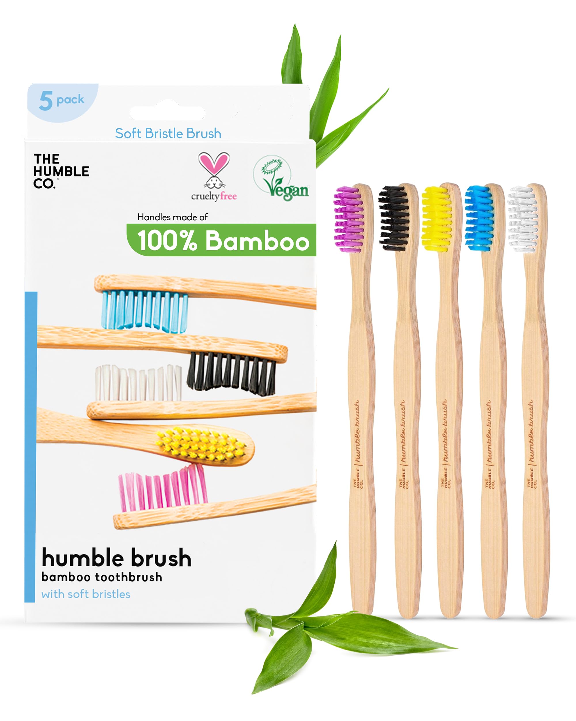 5 Pack Bamboo Toothbrush Soft